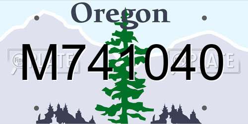 M741040 Oregon License Plate