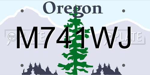 M741WJ Oregon License Plate