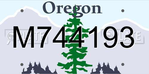 M744193 Oregon License Plate