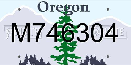 M746304 Oregon License Plate