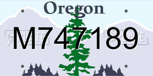 M747189 Oregon License Plate