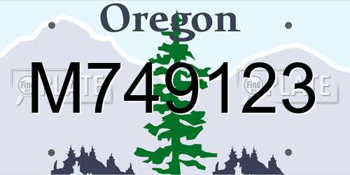 M749123 Oregon License Plate
