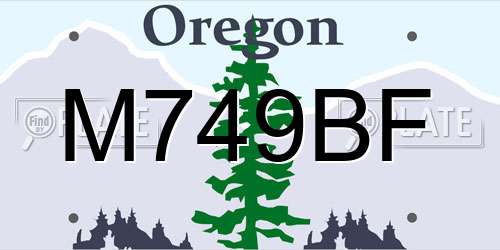 M749BF Oregon License Plate