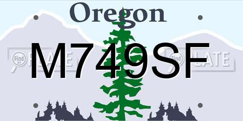 M749SF Oregon License Plate