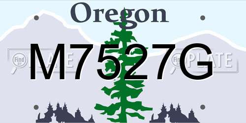 M7527G Oregon License Plate