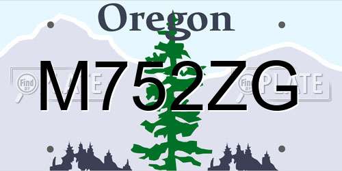 M752ZG Oregon License Plate