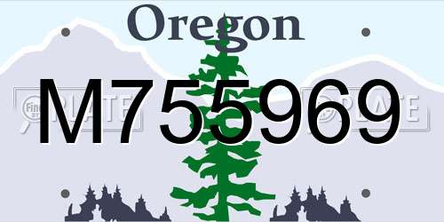 M755969 Oregon License Plate