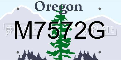 M7572G Oregon License Plate