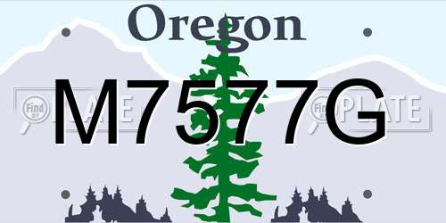 M7577G Oregon License Plate