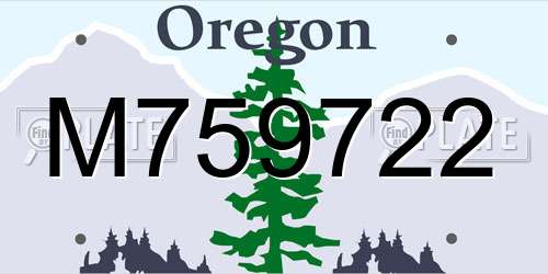 M759722 Oregon License Plate