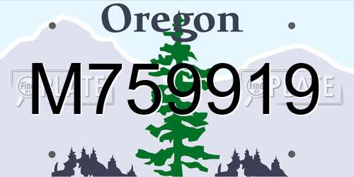 M759919 Oregon License Plate
