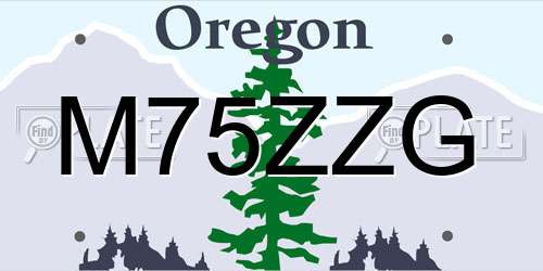 M75ZZG Oregon License Plate