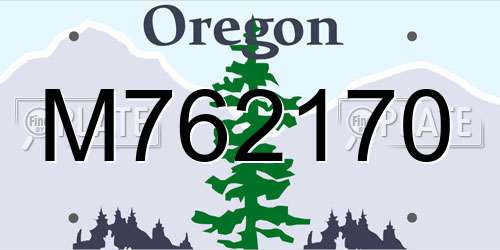 M762170 Oregon License Plate