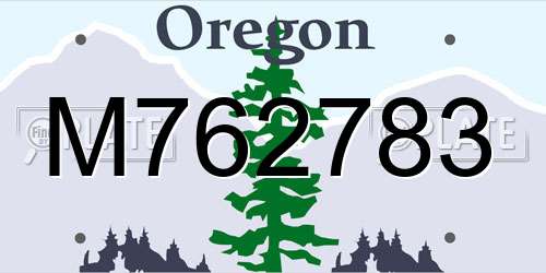 M762783 Oregon License Plate