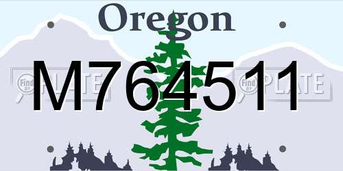 M764511 Oregon License Plate