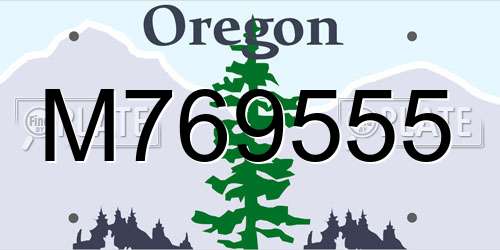 M769555 Oregon License Plate