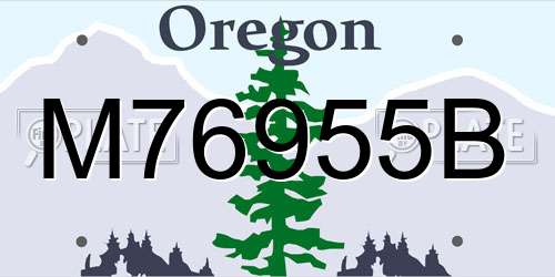 M76955B Oregon License Plate