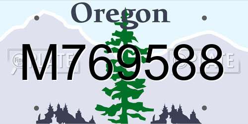 M769588 Oregon License Plate