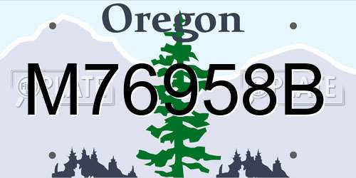 M76958B Oregon License Plate
