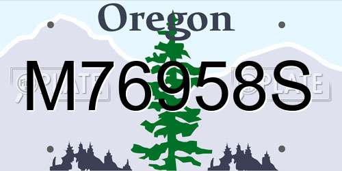 M76958S Oregon License Plate