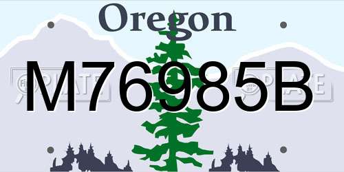 M76985B Oregon License Plate