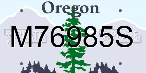 M76985S Oregon License Plate