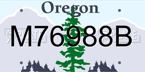 M76988B Oregon License Plate