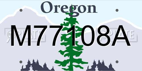 M77108A Oregon License Plate