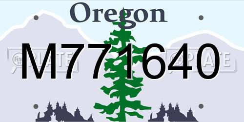 M771640 Oregon License Plate