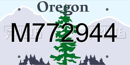 M772944 Oregon License Plate