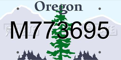M773695 Oregon License Plate