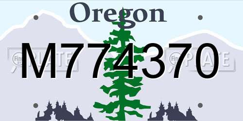 M774370 Oregon License Plate