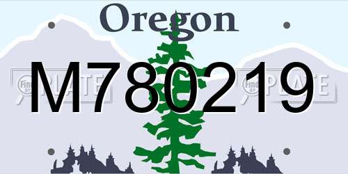 M780219 Oregon License Plate