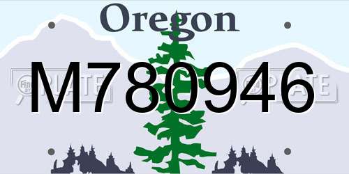 M780946 Oregon License Plate