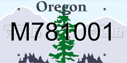M781001 Oregon License Plate