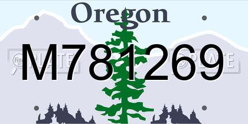 M781269 Oregon License Plate