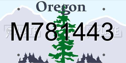 M781443 Oregon License Plate