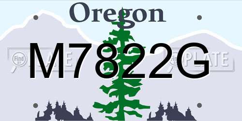 M7822G Oregon License Plate