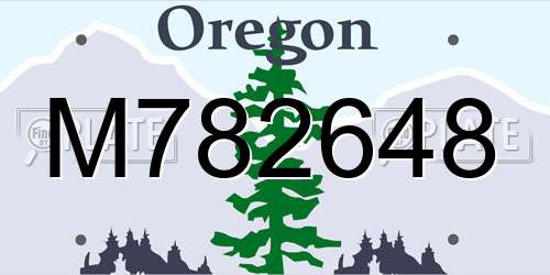 M782648 Oregon License Plate