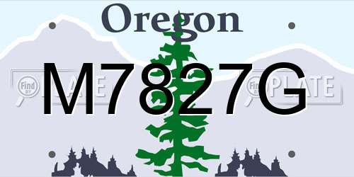 M7827G Oregon License Plate
