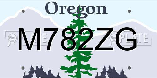 M782ZG Oregon License Plate