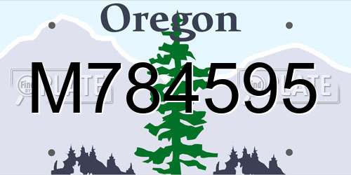 M784595 Oregon License Plate