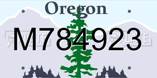 M784923 Oregon License Plate