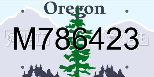 M786423 Oregon License Plate