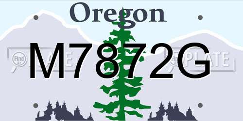 M7872G Oregon License Plate