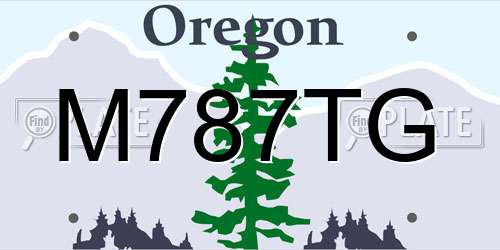 M787TG Oregon License Plate