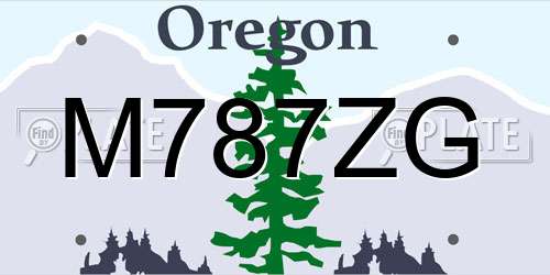 M787ZG Oregon License Plate