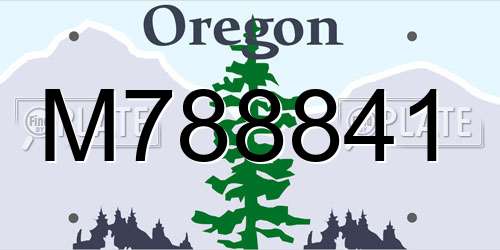 M788841 Oregon License Plate