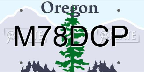 M78DCP Oregon License Plate