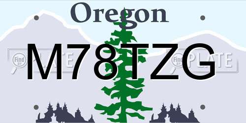 M78TZG Oregon License Plate